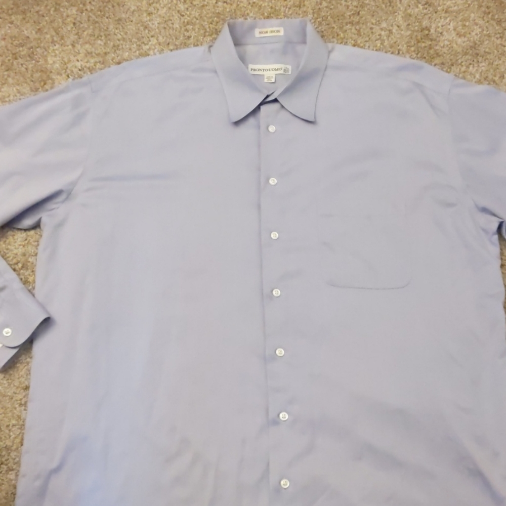 Pronto-Uomo Light Purple Dress Shirt . 17.5 36/37 Tall - Picture 5 of 13
